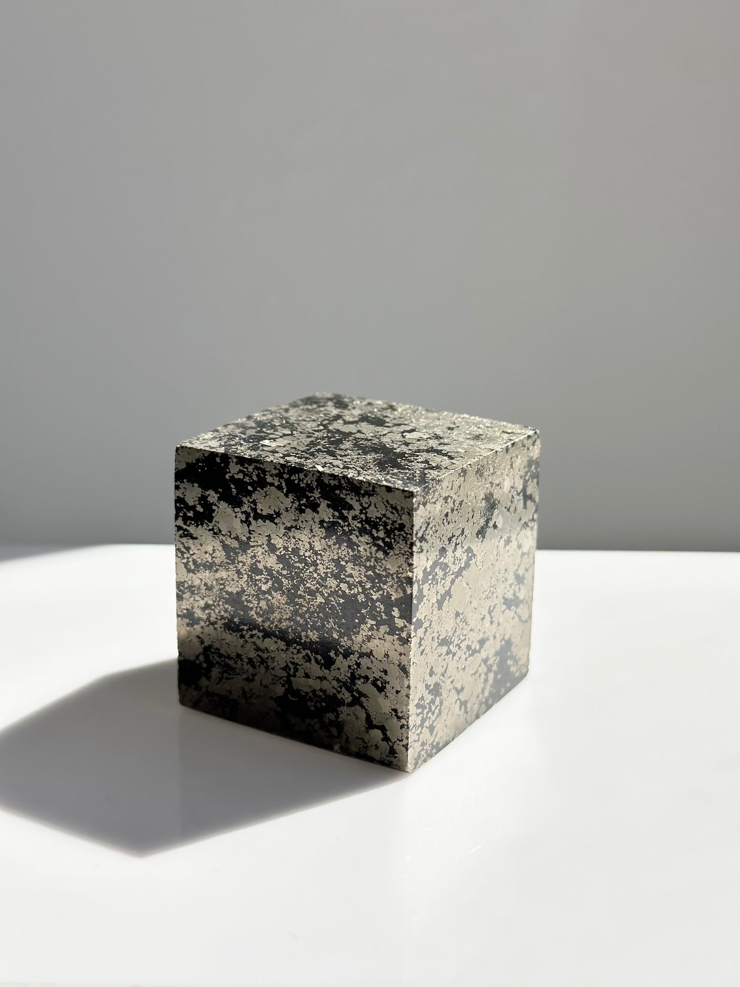 Pyrite x Tourmaline | Floating Cube