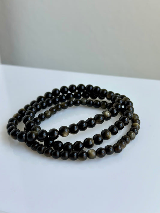 Gold Sheen Obsidian | 6mm