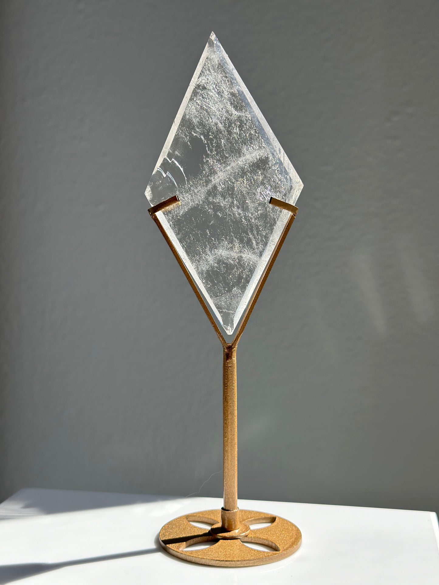 Clear Quartz Diamond w/Stand