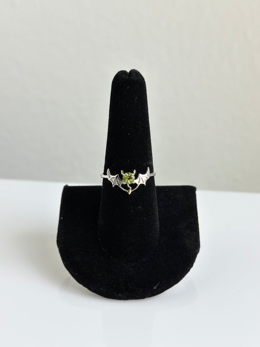 Peridot Bat Ring | Adjustable Size