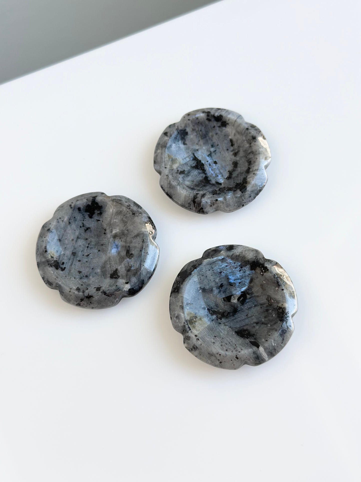 Larvikite | Round Worry Stone and/or Sphere Holder