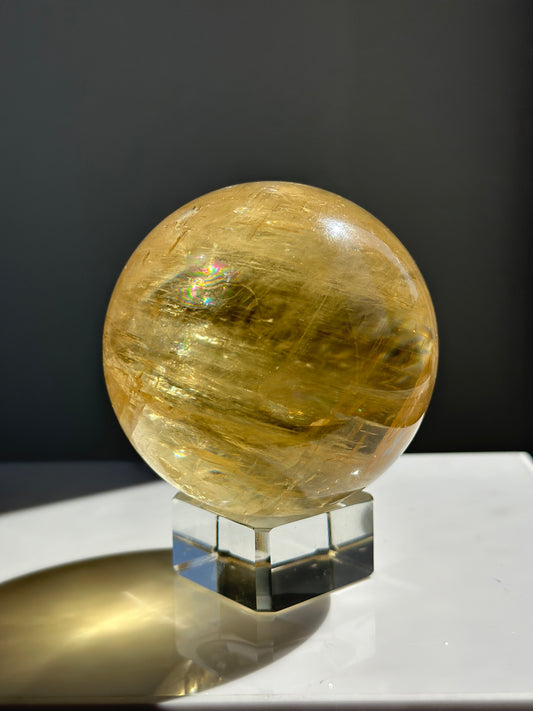 Optical Honey Calcite | Sphere 01