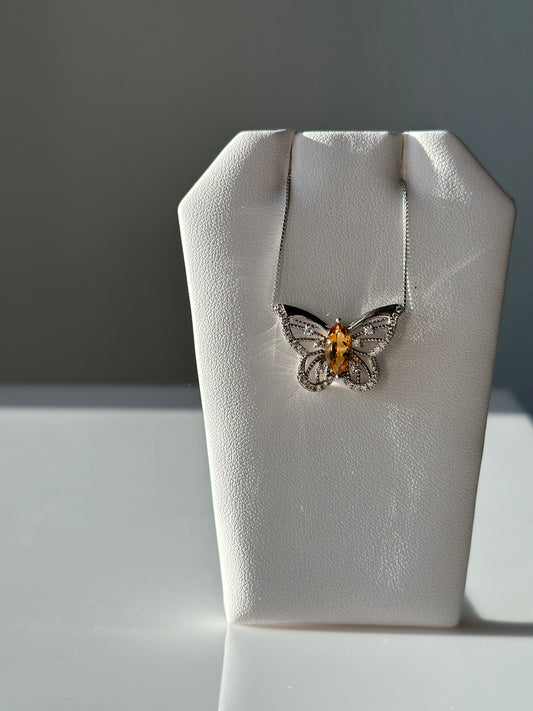 Citrine Faceted | Butterfly Pendant