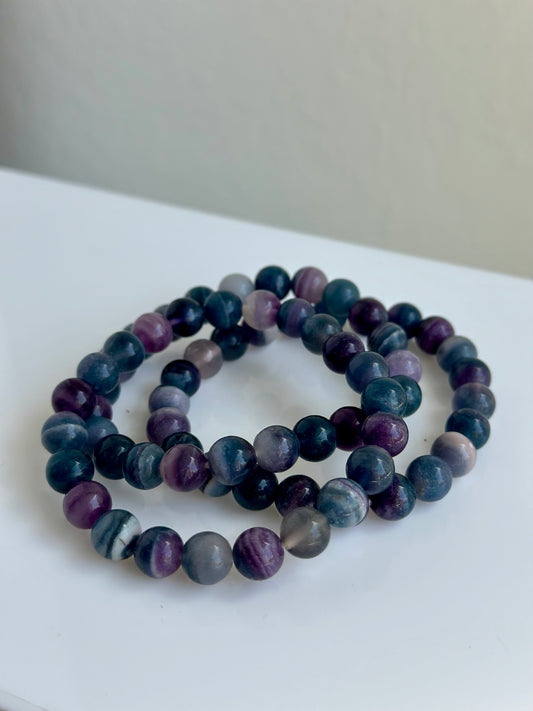 Blue x Purple Silk Fluorite | 8mm