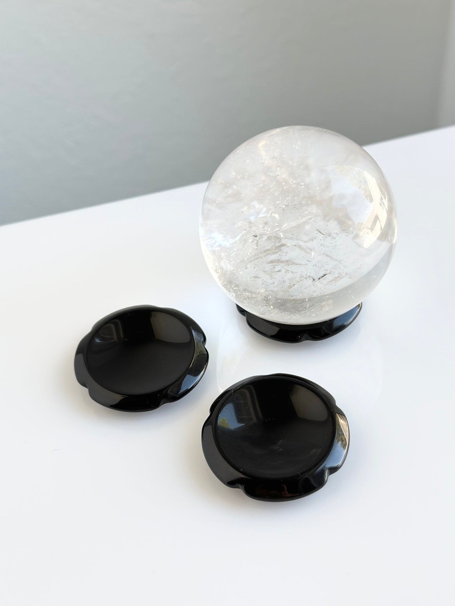 Obsidian | Round Worry Stone and/or Sphere Holder