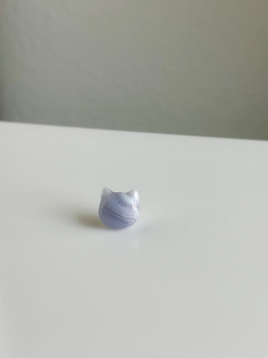 Blue Lace Agate | Mini Cat Head