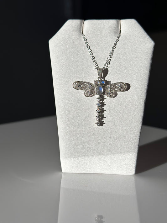 Moonstone | Dragonfly Necklace