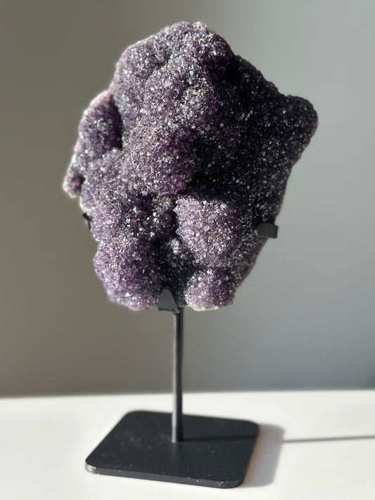 Dark Deep Purple Amethyst on Stand