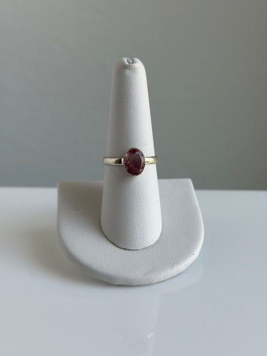 Pink Tourmaline Faceted Ring | Size 8