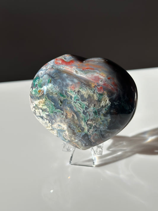 Sea Jasper x Moss Agate | Heart